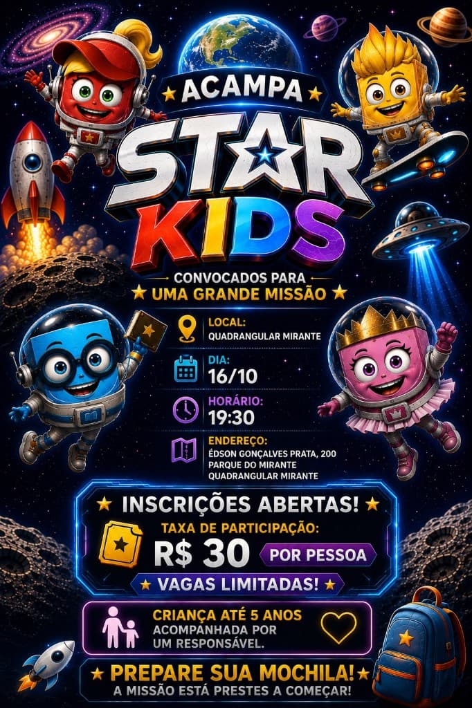 Cartaz ACAMPA STAR KIDS