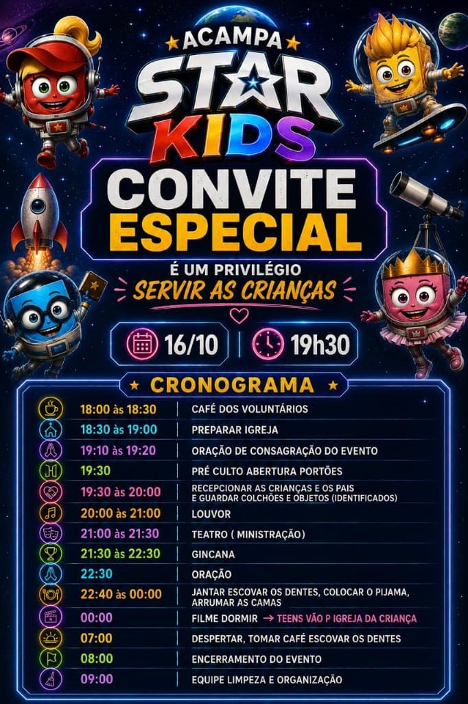Cronograma completo ACAMPA STAR KIDS